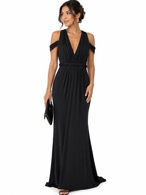 Bariano Australia Evening Gown Size 10 Charcoal Formal Maxi Dress NWT Chiccore